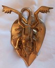 Vintage Figure Mid Century Brass Frog Lily Pad Letter Desk Clip Paper Holder 