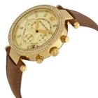 Michael Kors Parker Chrono Gold Dial Crystal Accent  Watch Mk2249 new Bat