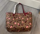 Nwt Coach Cbj89 City Tote Bag Signature Coated Canvas Cherry Print Red Outlet