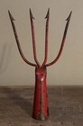 Vintage Red Chippy Four Prong Pflueger Ecko Made In Usa Frog Fish Eel Gig Spear