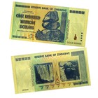 10pcs Zimbabwe One Hundred Trillion Dollars Gold Foil Plastic Banknotes Uv Bill