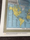 1974 The World Map National Geographic Society Poster Full Color Intact