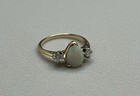 Beautiful Vintage  585 14k Solid Yellow Gold Opal   Diamond Estate Ring S5 2 5g