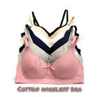 Women Cotton Light Padded Comfortable 3 Hook Band No Wire Wire Free Wireless Bra