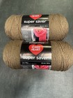 Red Heart Super Saver Yarn Cafe Latte  4 M Worsted 7oz 198g  364yds 333m 2 Pack 