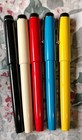Lot Of 5 Big Red Parker Roller Ball Pens Brasil Made New