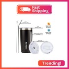 Bjpkpk 20 Oz Tumbler With Lid And Straw Insulated Travel Coffee Mug Reusable Sta