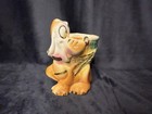 Vintage Htf Gold Trim Walt Disney Pluto Pottery Planter Trinket Figurine Rare