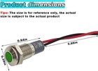 12v-24v Ac dc Waterproof 8mm 0 31  Green Led Signal Indicator Lig Color  Green