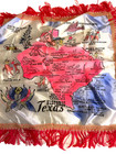 Vintage Souvenir Historic Texas Satin Pillow Cover Case
