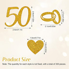 100pcs 50th Wedding Anniversary Confetti  Gold Glitter Paper Confetti 50 Golden