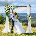 Wedding Arch -7 48ft Square Wooden Wedding Arches For Ceremony  Wood Arbor Ba   