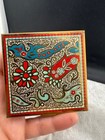 Vintage Volupte Compact Persian Exotic Gold Tone Square Makeup Case Mirror Broke
