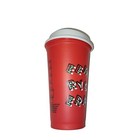 Starbucks 2019 Red Reusable Hot Cup Grande 16 Oz Plastic Merry Coffee Christmas