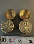 Pair Of Vintage Swivel Open Pill Ring Box Figural Tops  Unique 