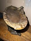 Vintage Footed W pedestal Cast Iron Bird Bath Feeder 2 Birds Farmhouse Rustic 