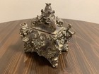 Ornate Coffin Box With Ornate Lid Jewelry Tea Treasure Trinkets Plaster Resin