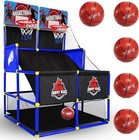  Arcade Basketball Hoop Game - Indoor Basketball Hoop For Kids - Blue Double