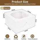 24 Pcs Cake Boxes 12x12x6 Inch Square Bakery Window Cajas Pasteles Pastries