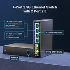 6 Port 2 5g Unmanaged Ethernet Switch  4 X 2 5g Base-t Ports  2 X 10g Sfp   Comp