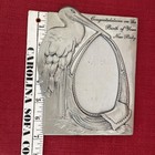 Stork With Baby Bundle - Pewter Color Picture Frame Newborn Boy Girl Gift