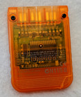Official Sony Playstation 1 Oem Memory Card Ps1 Ps2 Console Clear Orange Working