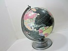 Vintage Replogle 12 Inch Starlight Black World Globe With Chrome Base