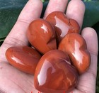 5pcs Natural Red Jasper Heart Quartz Crystal Carved Decor Gem Reiki Healing