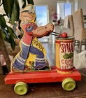 1939 Fisher Price Pull Toy   488 Popeye Spinach Eater Drummer Working Unit