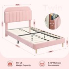 Twin Bed Frame Upholstered Platform W  Storage Headboard For Kids Girls Boys