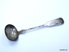 Rare Antique Birmingham Old English Solid Silver Fiddleback Ladle Serving Spoon