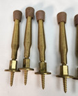 Spring Door Stopper Lot Of 9 Spring Door Stop  Brass With Brown Cap Nos