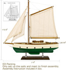 Sailingstory Wooden Sailboat Decor Sailing Ship Model Boat Green