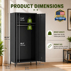 Metal Wardrobe Closet Armoire W  Doors Tall Freestanding Storage Cabinet