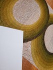Awesome Rare Vintage Mid Century Retro 70s 60s Lrg Olive Ovals Net Fabric  Look 