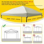 10x10 Canopy Replacement Top  Waterproof Sunshade Canopy Tent Top Roof Cover    