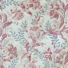 Fabric Antique French C1900 Daylillies Pattern Upholstery Weight Pink   Gray