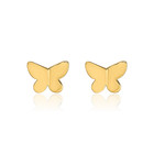 14k Solid Yellow Gold Butterfly Stud Earrings