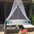 Bed Canopy Mosquito Net  White Lace Flower Design  Includes Storage Bag