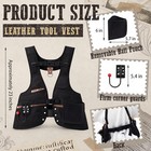 Leather Tool Vest 33 Pockets Drill Holster Adjustable Electrician Carpenter