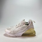 Nike Air Max 270 White Metallic Silver Sneakers Youth Size 4 5y