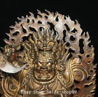 9 4  Old Tibet Buddhism Pure Bronze Gilt Mahakala Wrathful Deity Buddha Statue