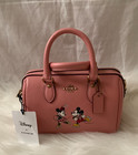Coach X Disney Mickey   Minnie Mouse Ice Skating Mini Rowan Bag In Lt Blush Nwts