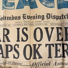 1945 Columbus Evening Dispatch  Wwii Newspaper Ww2 8 14 45 Peace Japan Surrender