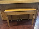 Wurlitzer E-475 Console Upright Piano 88 Keys Oak Finish W  Matching Bench
