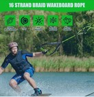 Setypary 75ft No Stretch Dyneema Wakeboard Rope And Handle  4 Sections Green blk