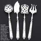 Antique French Sterling Silver 4pc Condiment Or Hors D oeuvre Service Set In Box
