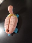 Vintage 1960s Baby Bath Turtle Thermometer And Rattle By Taylor Usa With Ribbon