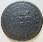 1813 Canada Nova Scotia Half Penny Colonial Token  Rare One  k1318 