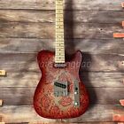Vintage Custom Shop Red Paisley Electric Guitar Maple Neck Chrome Hardware